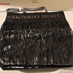 Victoria's Secret Black Fringe Tote Bag